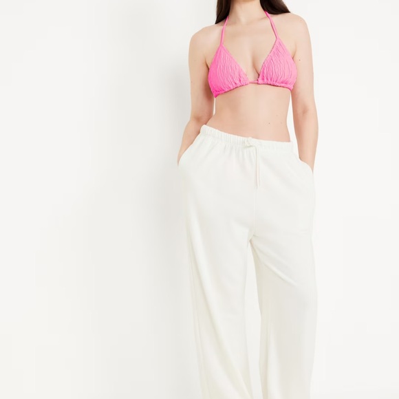 NWT OLD NAVY  Triangle String Bikini Swim Top Color: Pink Edge Neon - Picture 4 of 9